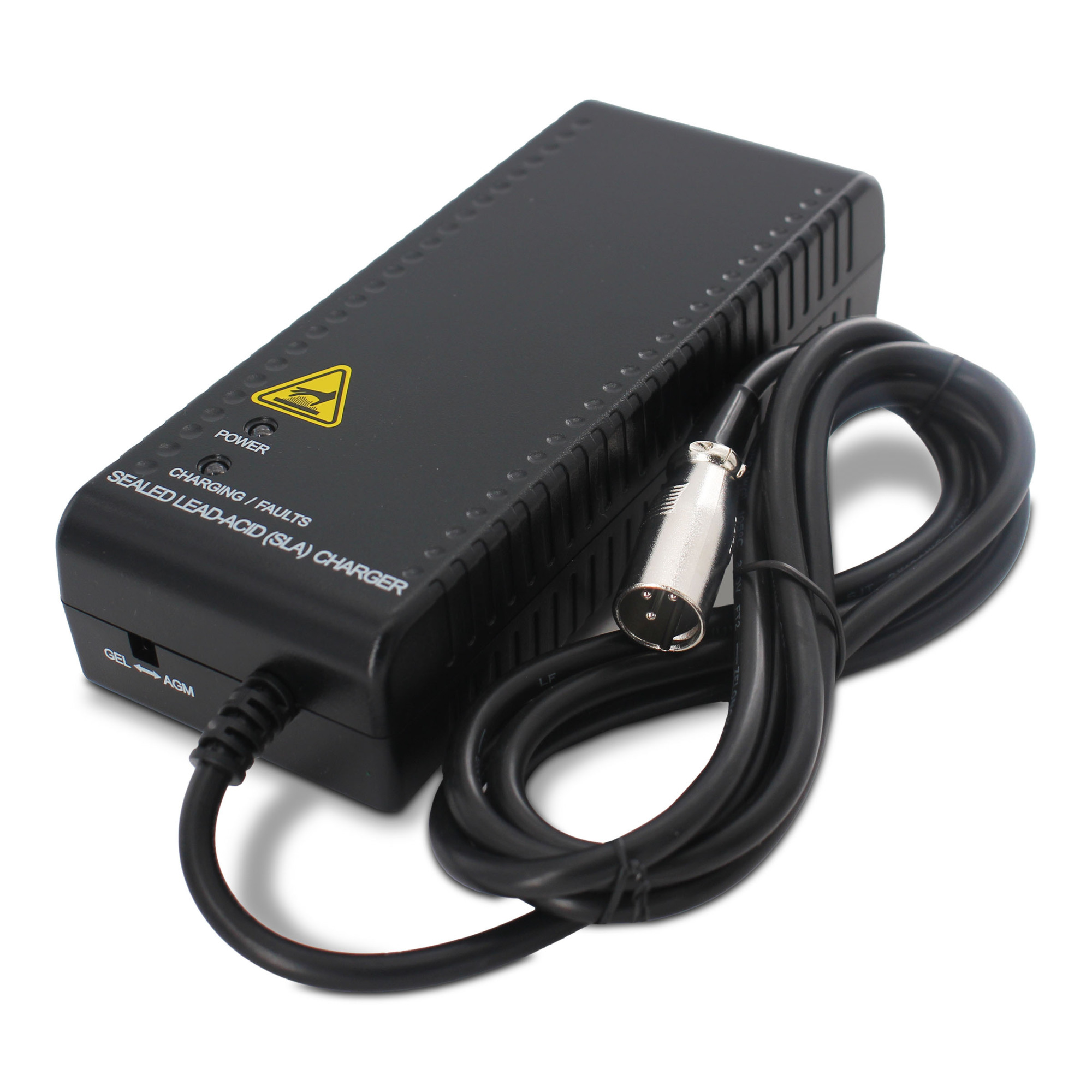 UPG, 24V 5AH 3-Stage AGM/GEL Charger w/ USA Cordset, Volts 24 Max. Amps 5 Model# 24BC5000T-4